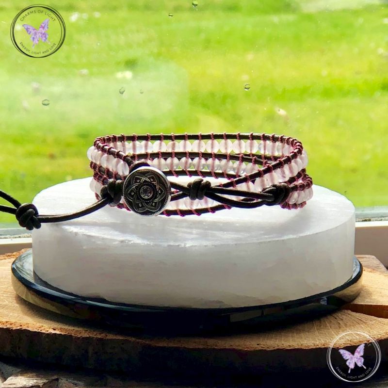 Rose Quartz 4mm Double Wrap Bracelet